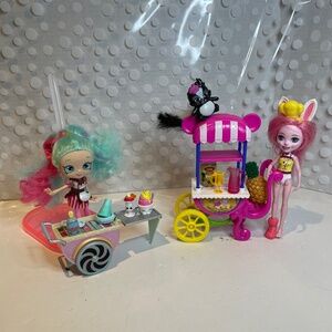 Enchantimals 🍍🧃Fruit Cart with Shopkins 🍦Peppa Mint Ice Cream Cart